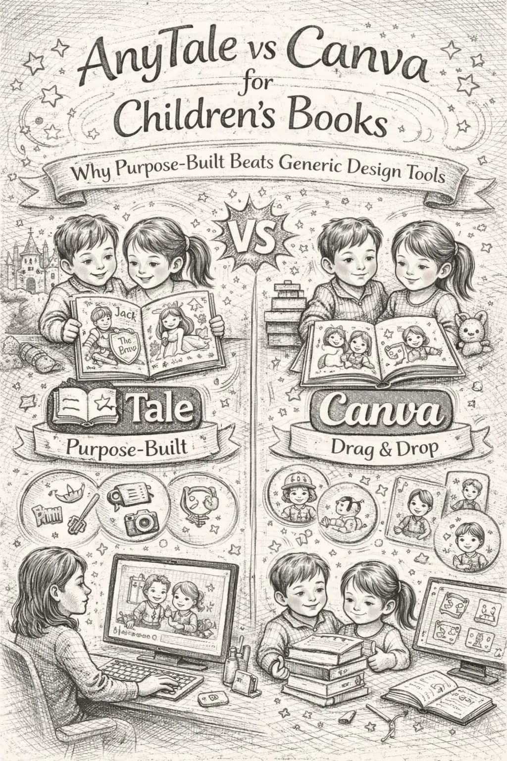 AnyTale vs Canva: Perché Scegliere una Piattaforma Dedicata ai Libri per Bambini